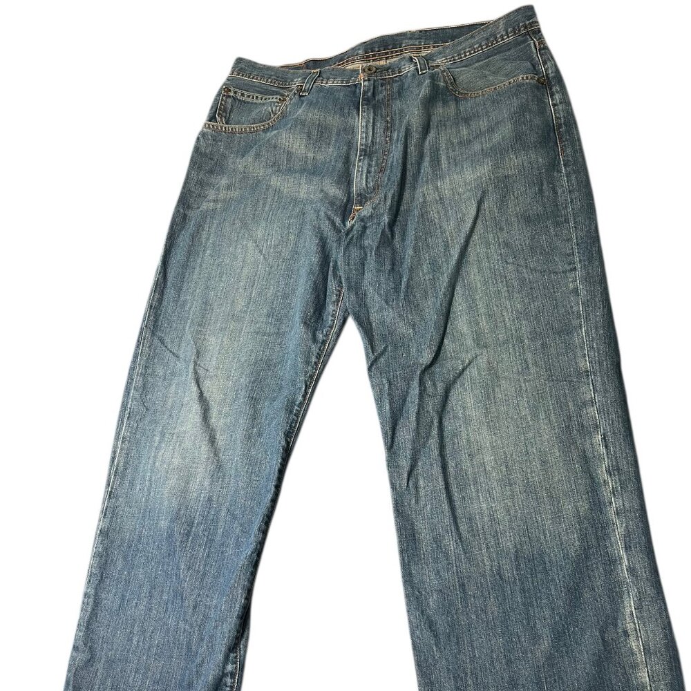 Ralph Lauren Jeans Men's 38 X 30 Grey Denim 100% Cotton Light Wash Loose Fit